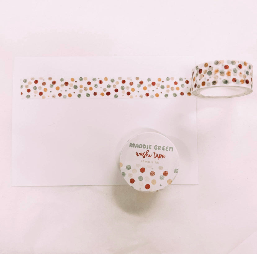 Patterned Biodegradable Washi Tape 15mm x 5m