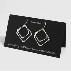 Sterling Silver Multiple Squares earrings