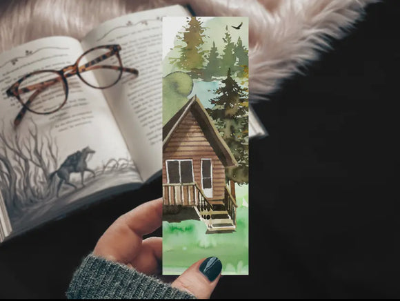 Cabin Watercolor Bookmark