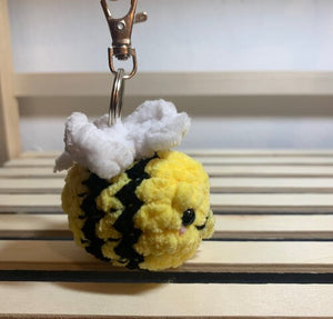 Bee Crochet Plushie Keychain