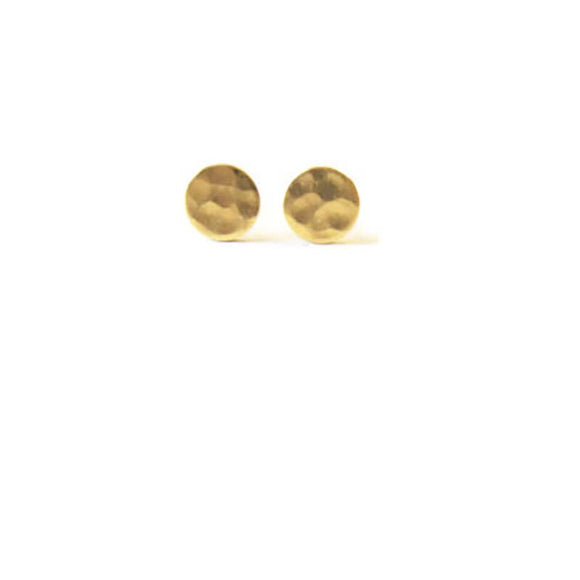 Textured Circles Gold Stud Earrings