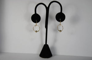 Gold Circle with Gold Bead Earrings