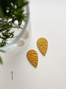 Polymer Clay Earrings - Luca (Mustard, Marbled Designs)