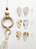 Polymer Clay Earrings - Luca (Mustard, Marbled Designs)