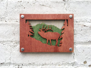 Small Mountain Layered Decor - Red Elk